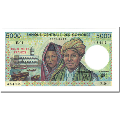 Banknot, 
  
  Komory, 
  
  5000 franków