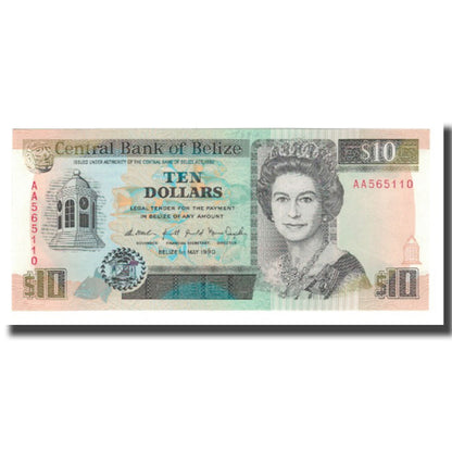 Banknot, 
  
  Belize, 
  
  10 dolarów