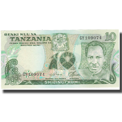 Banknot, 
  
  Tanzania, 
  
  10 Shilingi