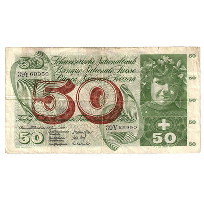 Banknot, 
  
  Szwajcaria, 
  
  50 Frankenów