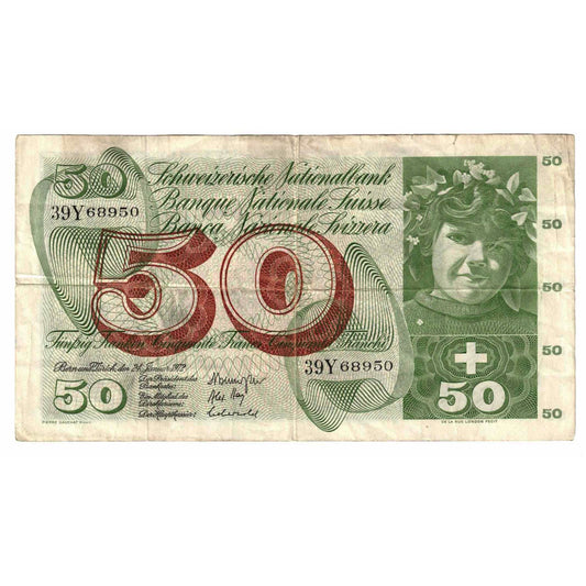 Banknot, 
  
  Szwajcaria, 
  
  50 Frankenów