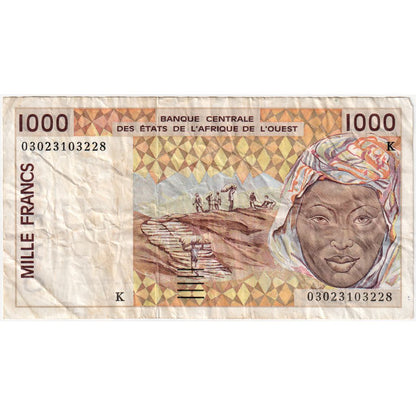 Państwa Afryki Zachodniej, 
  
  1000 franków, 
  
  2003