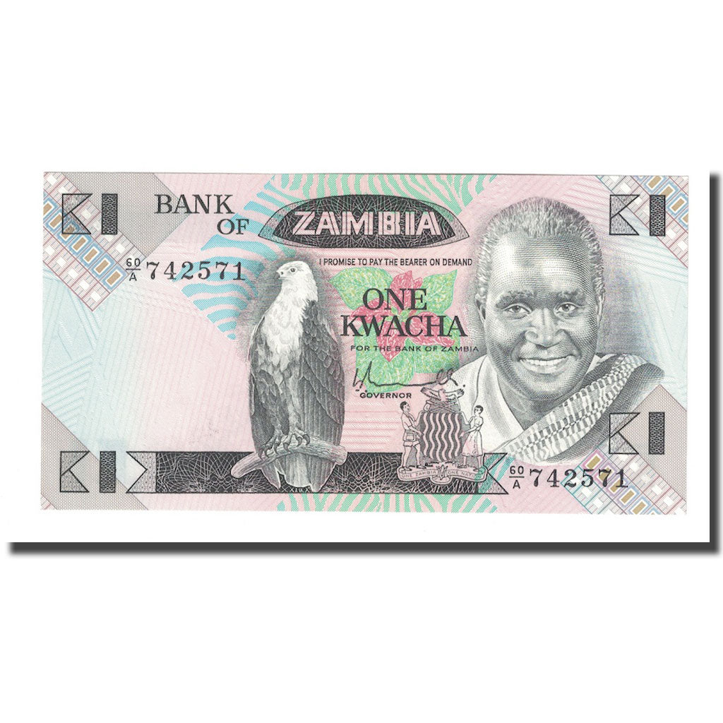 Banknot, 
  
  Zambia, 
  
  1 Kwacha
