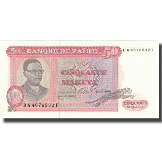 Banknot, 
  
  Zair, 
  
  50 Makutów