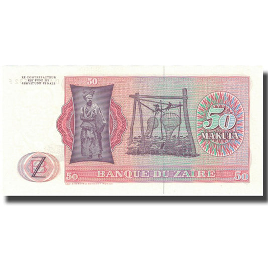 Banknot, 
  
  Zair, 
  
  50 Makutów