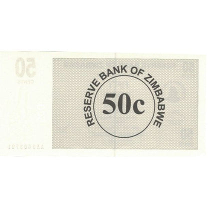 Banknot, 
  
  Zimbabwe, 
  
  50 centów