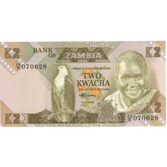 Banknot, 
  
  Zambia, 
  
  2 Kwacha